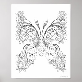 Vlinderbloemen #6 Kleurposter Poster