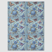 Vlinderbloemen Vlinders Blauw Decoupage Tissuepapier (Voorkant)
