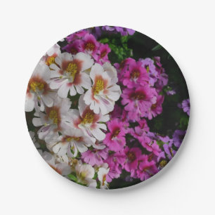 Vlinderbloemen Wit Roze en Paars Papieren Bordje