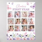 Vlinderbloemeneerste jaar foto Milestone Poster (Voorkant)