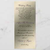 vlinderbloemig ivoor paarse Trouwprogramma Programma (Achterkant)