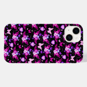 Vlinderbloemigen en harten roze zwart Case-Mate iPhone case (Achterkant (horizontaal))