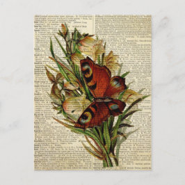 Vlinderbloemkunst op de  woordenboekpagina briefkaart