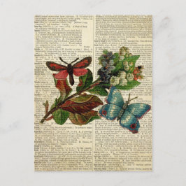Vlinderbloemkunst op de  woordenboekpagina briefkaart