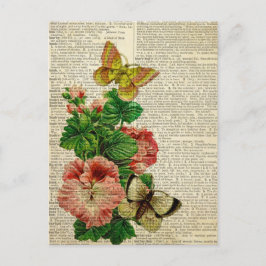 Vlinderbloemkunst op de  woordenboekpagina briefkaart