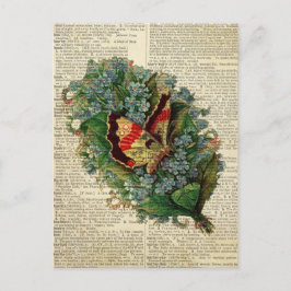 Vlinderbloemkunst op de  woordenboekpagina briefkaart