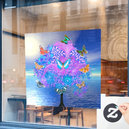 Vlinderboom raamsticker (Cafe Raam)