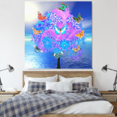 Vlinderboomstructuur Verrekte canvas afdrukken (Insitu (Slaapkamer))