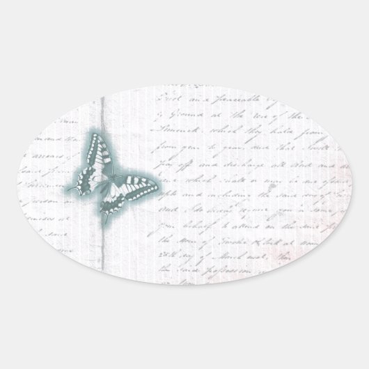  vlinderbrief ovale sticker (Voorkant)