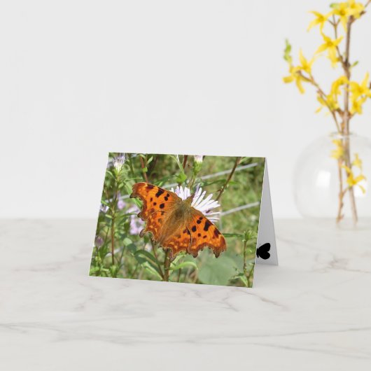 Vlinderbriefkaart - Comma Kaart (Gele Bloem)