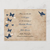 vlinderbruiloft save the date aankondigingskaart (Voorkant)