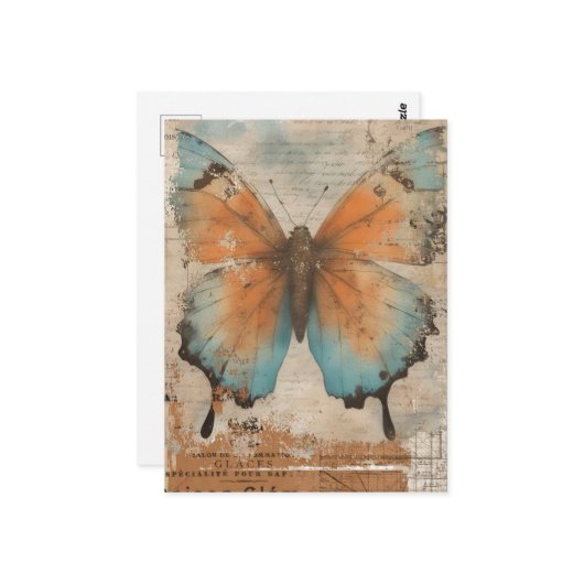  vlindercollage briefkaart (Voorkant / Achterkant in situ)