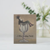 vlinderdame in uitnodigingen van de Wijnpartij (Staand voorkant)