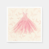 Vlinderdans Pruim Glitter Jurk Bruids Shower Servet (Voorkant)