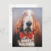 Vlinderdas van Basset Hound van het briefkaart (Voorkant / Achterkant)