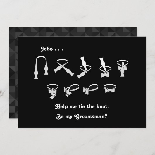 Vlinderdas Verzoek om Vriend van de Bruidegom te z Kaart (Voorkant / Achterkant)