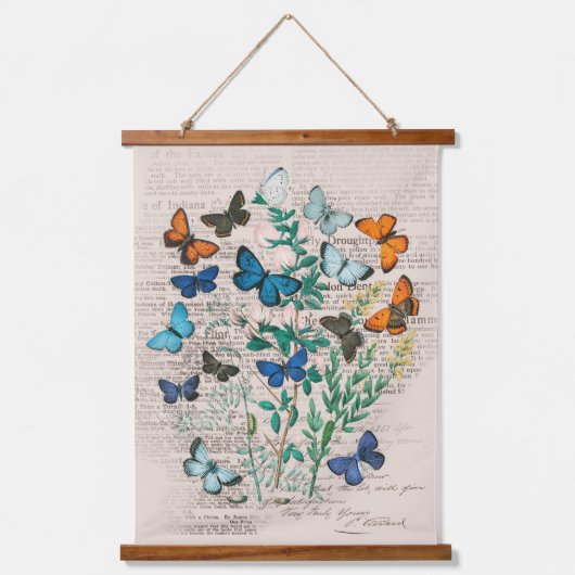 vlinderdeeg hangend wandkleed (Voorkant)