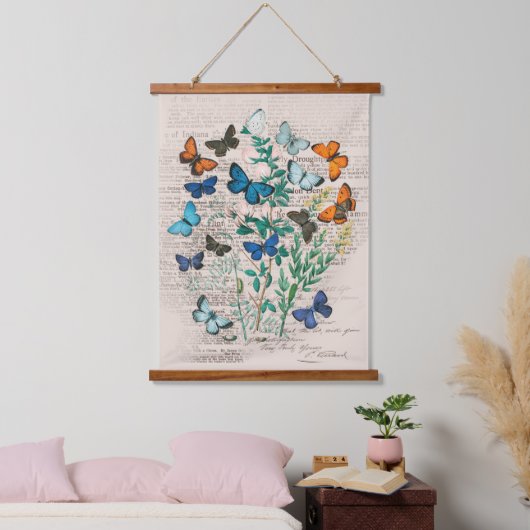 vlinderdeeg hangend wandkleed (Slaapkamer)