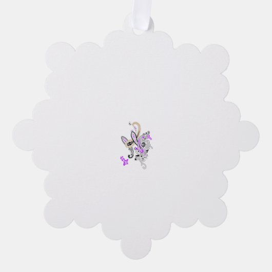 Vlinderfee Tattoo Vector – bloemkunst Ornament Kaart (Voorkant)