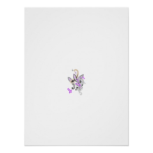 Vlinderfee Tattoo Vector – bloemkunst Perfect Poster (Voorkant)