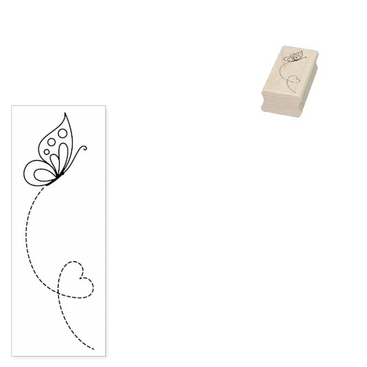 Vlinderhart - Kleur mij Rubberstempel (Gestempeld)