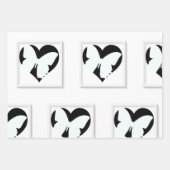 Vlinderhart Wit Inpakpapier Vel (Voorkant)