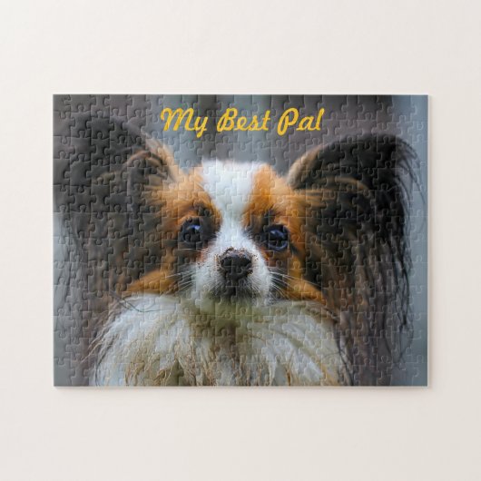 Vlinderhond. Legpuzzel (Horizontaal)