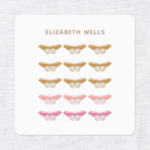 -vlinderillustratie blauw gepersonaliseerd labels