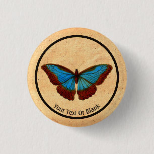  vlinderillustratie ronde button 3,2 cm