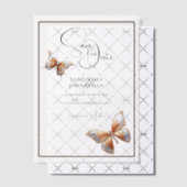Vlinderjuweel sinaasappel Silver Save the date Vellum Uitnodigingen (Offset (Uitnodiging))