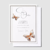 Vlinderjuweel sinaasappel Silver Save the date Vellum Uitnodigingen (Offset)