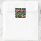 vlinderkamouflage vierkante sticker (Tas)