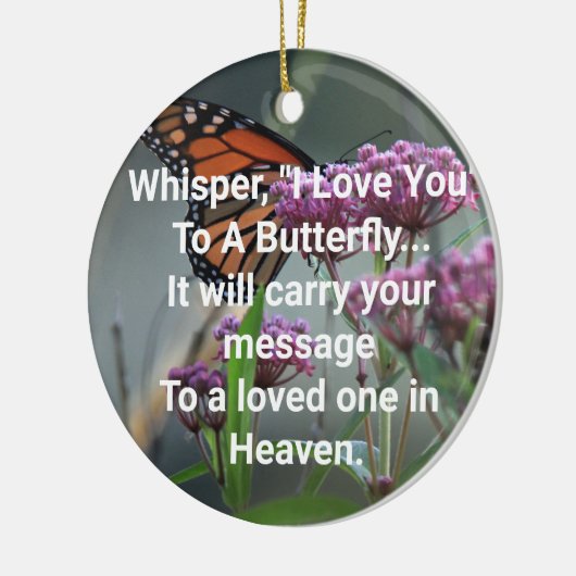 vlinderkerstversiering keramisch ornament (Links)