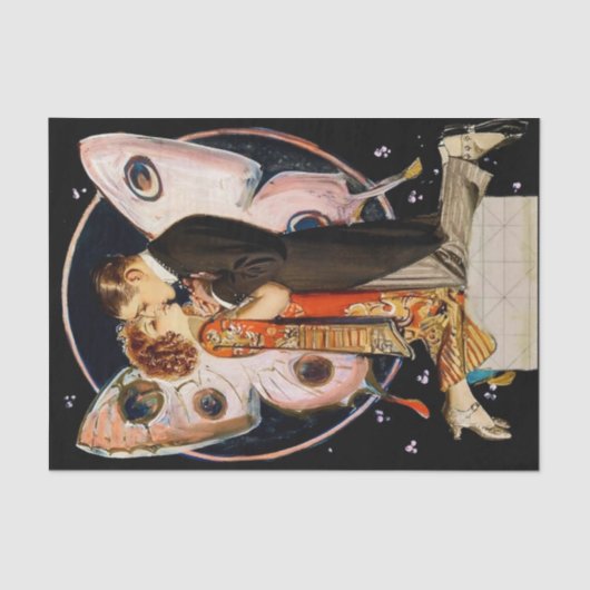 “Vlinderkoppel” door FX Leyendecker Tissuepapier (Voorkant)