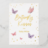 Vlinderkusjes Dank je  Folie Uitnodiging (Voorkant)