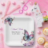 Vlinderkussen & baby Wishes Papier Bord (Feest)