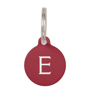 vlinderliefde Effen Kleur Rood 4 Persoonlijk Huisdierpenning