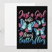 Vlinderliefhebber Gewoon Een Meisje Dat Van Vlinde Kaart (Voorkant / Achterkant)