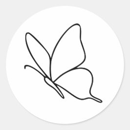 Vlinderlijn Kunst – Insect Illustratie Ronde Sticker