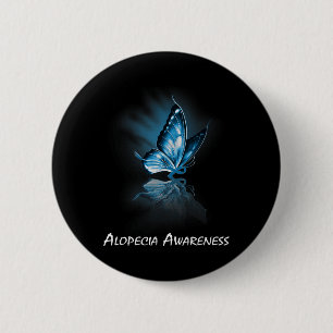 Vlinderlint Alopecia Awareness Ronde Button 5,7 Cm