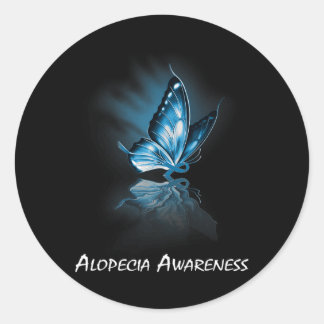 Vlinderlint Alopecia Awareness Ronde Sticker