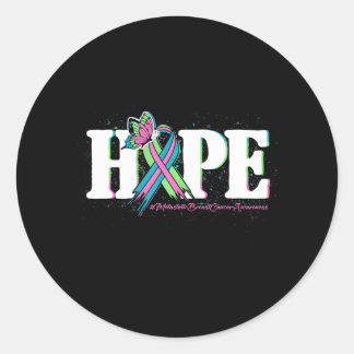 Vlinderlint Hoop Gemetastaseerde Borstkanker Ronde Sticker
