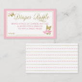 Vlinderluier Raffle Ticket, roze goud Visitekaartje (Voorkant / Achterkant)