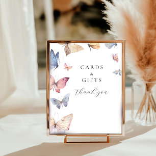 Vlindermeisje Baby Shower Tafelbord Sign Foto Afdruk