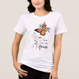 Vlindermeisje Esthetische Illustratie | Nooit Verb Tri-Blend Shirt