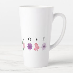 Vlindermok - romantisch cadeau voor haar LOVE Bloe Latte Mok