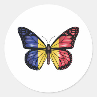 Vlindermonarchvlag Roemenië Ronde Sticker