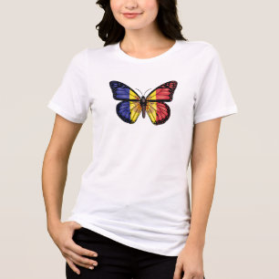 Vlindermonarchvlag van Andorra Tri-Blend Shirt