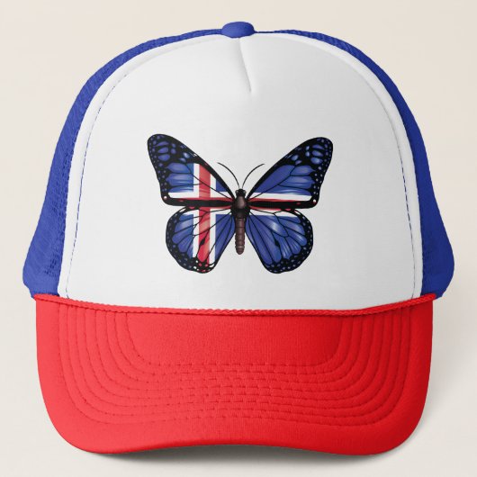 Vlindermonarchvlag van IJsland Trucker Pet (Voorkant)