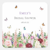 Vlindermotief Bruiloftsfeest Vierkante Sticker (Voorkant)